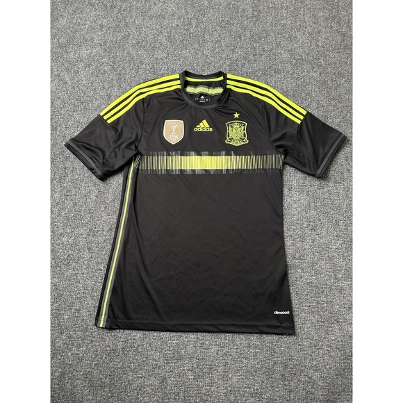 Mens Soccer Adidas Spain FIFA World Champions 2010 Black Jersey, Size M
